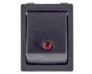 Interrupteur unipolaire rouge 25x31mm témoin lumineux