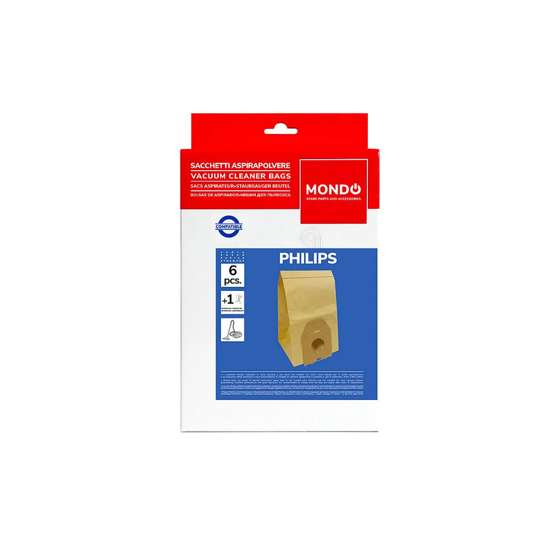 PHILIPS, ELECTROLUX - Ensemble de 6 sacs pour aspirateur - HR6938