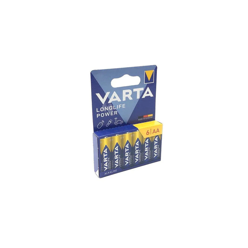 Piles alcalines AA haute énergie Varta 6 unités 55302012
