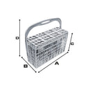 Panier à couverts pour lave-vaisselle compatible Candy et Whirlpool 230x77x150 mm