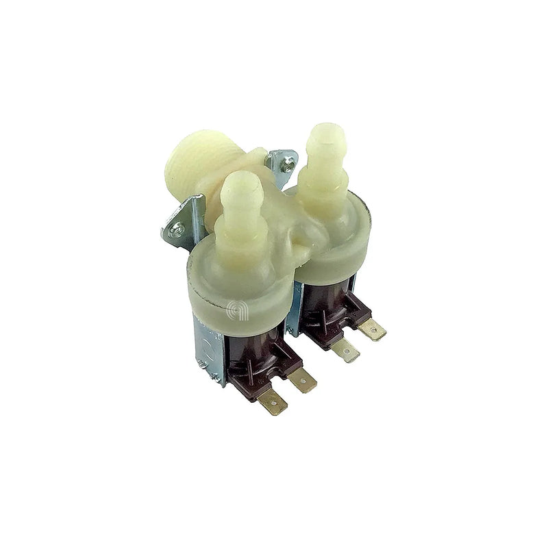 CANDY, ELECTROLUX, SMEG, WHIRLPOOL, ARISTON, BOSCH, INDESIT, SIEMENS, ZANUSSI, BRANDT, ZEROWATT, UNIVERSALE - Valve électromagnétique double 90° 12mm pour lave-linge - 4055030714