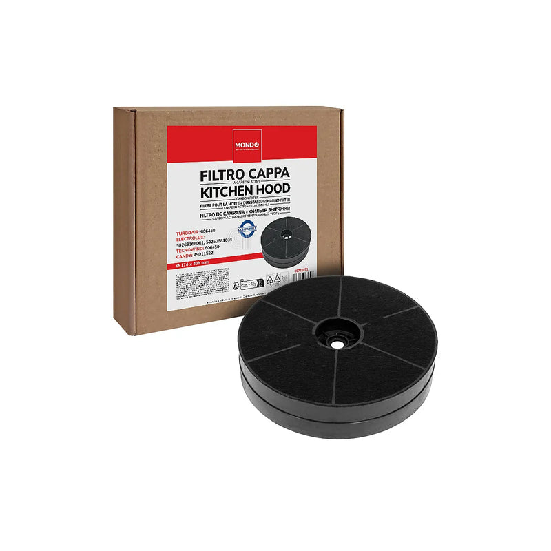 CANDY, ELECTROLUX, TECNOWIND, TURBOAIR - Filtre à charbon circulaire pour hotte aspirante - 49011522