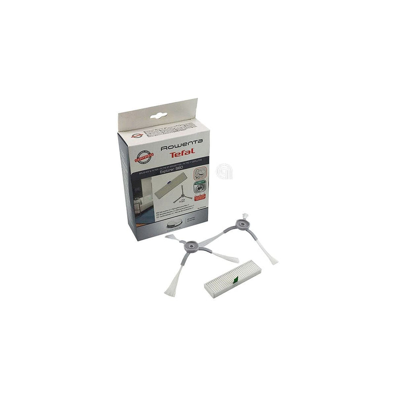 ensemble filtre et 2 brosses latérales pour aspirateur Rowenta ZR740003