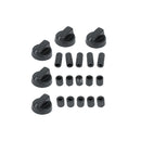 UNIVERSALE - Ensemble de 5 commandes noires pour four - AST-00539102