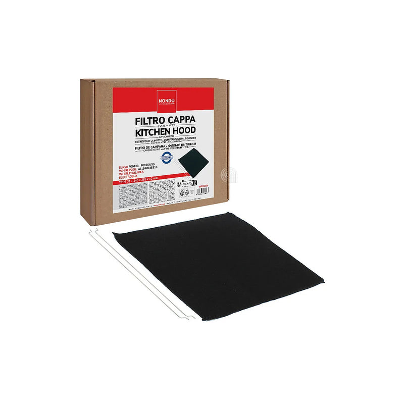 ELECTROLUX, WHIRLPOOL, AEG, ELICA, IKEA, INDESIT, ARTHUR MARTIN, JUNO - Filtre à charbon rectangulaire pour hotte aspirante - F00439