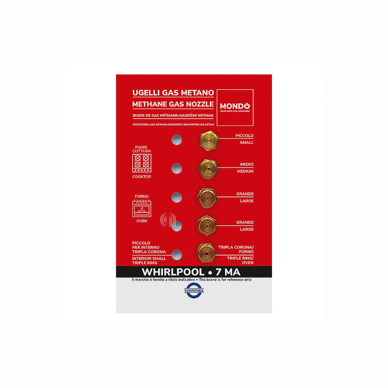 WHIRLPOOL, UNIVERSALE, MONDO - Buses de gaz méthane pour plaque de cuisson - AST-00537529