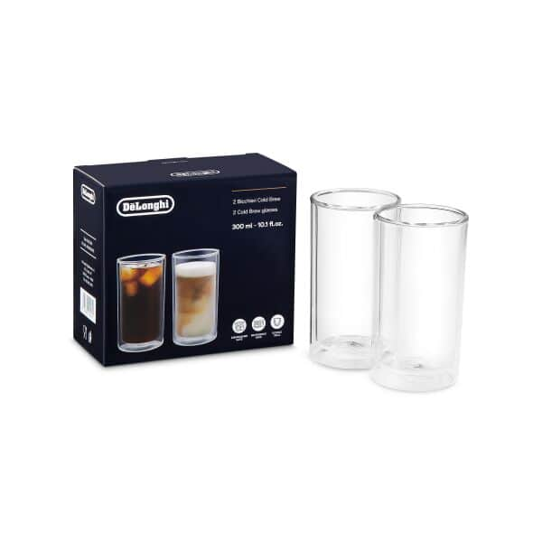 Ensemble de 2 grands verres à double paroi pour café froid DeLonghi (10,1 fl oz/300 ml)