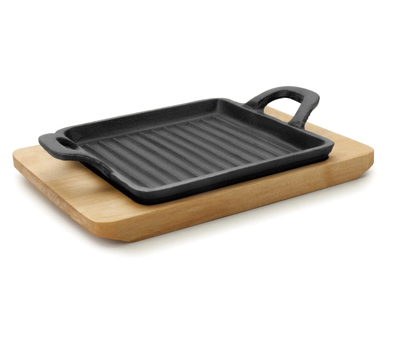 LACOR Mini plancha grill cuadrada con base Magma 25875
