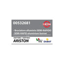 ARISTON, HOTPOINT, INDESIT, SCHOLTES - Brûleur Semi-Rapide en Aluminium pour Plaque de Cuisson - C00052929