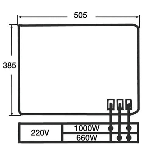 Plaque de cuisson électrique 505x385mm 1000w