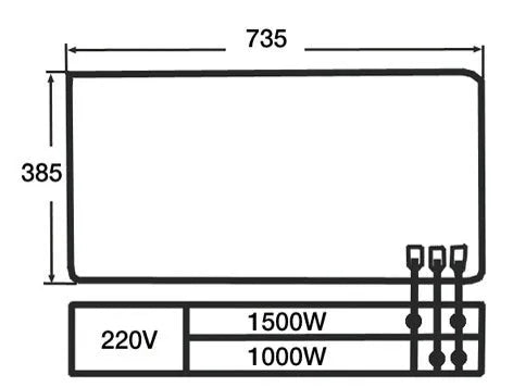 Plaque de cuisson électrique 735x385mm 1500W