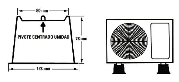 Support au sol unité extérieure 35 cm noir