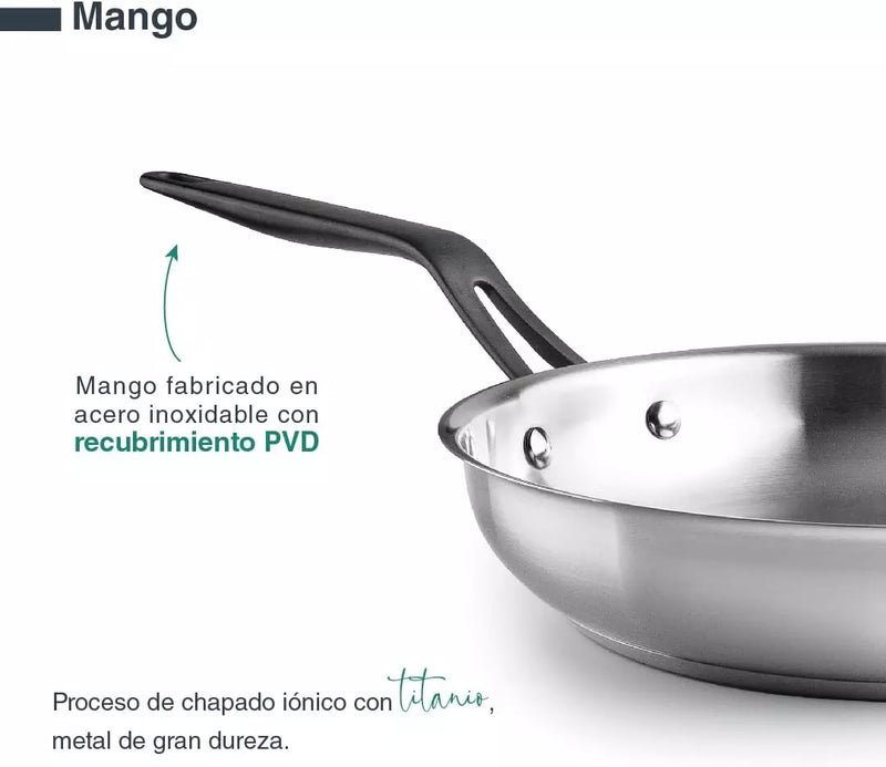 LACOR Sartén Origin Acero Inoxidable 18cm - Modelo 47318