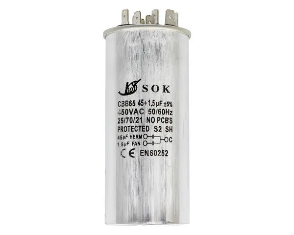Condensateur Travail 45µf + 1,5µf 450v