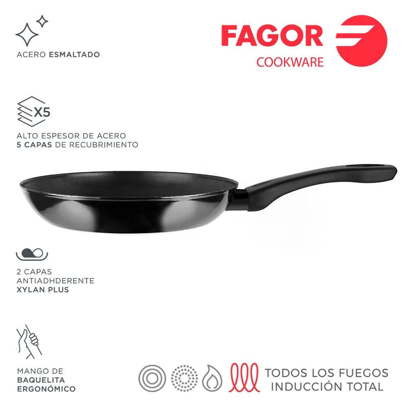 FAGOR Sarten INDUTHERM Negro Ø28