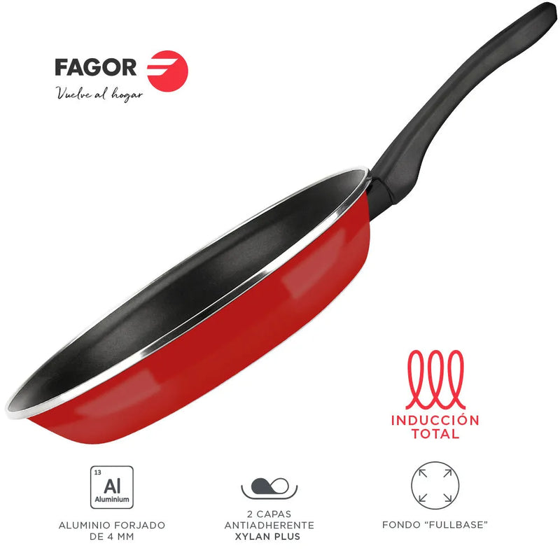 FAGOR Sarten OPTIMAX Ø20 rojo mate