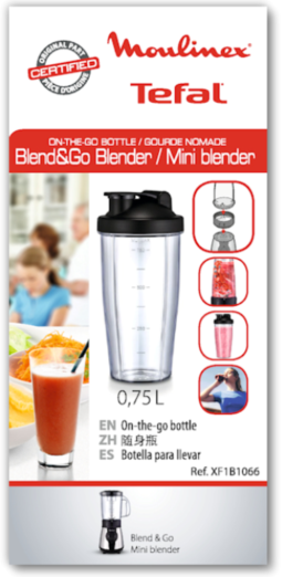 Shaker verre Moulinex Nomad On the Go XF1B1066