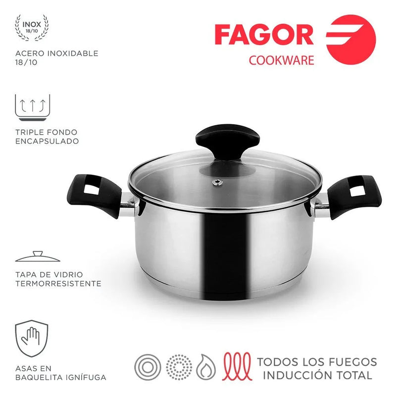 FAGOR Cacerola ALAIA + Tapa Ø20