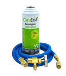 Gas refrigerante GASICA V2 - R22-R32-R407-R290-R410A + manguera carga 1/4"x1/4" + válvula