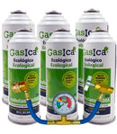 Pack 6 botellas gas refrigerante GASICA D2 - R12 R134a + manómetro