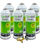 Pack 6 botellas gas refrigerante GASICA V2 - R22-R32-R407-R290-R410A + llave de servicio