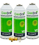 Pack 3 botellas gas refrigerante GASICA YF - R1234yf + llave de servicio